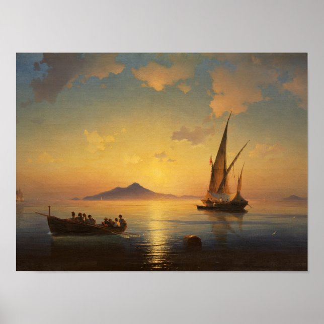 Poster Paysage marin de la baie de Naples Ivan Aivazovsky (Devant)