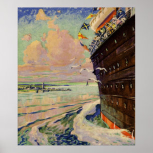 Poster Paysage marin de revêtement d'océan de voyage de