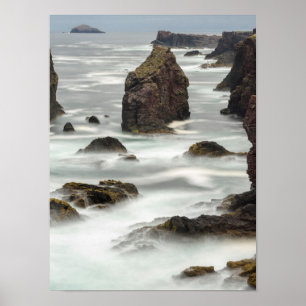 Poster Paysage marin et stacks, Shetland