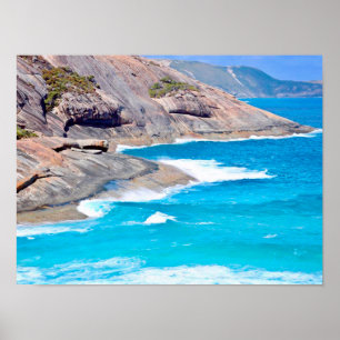 Poster Paysage marin pittoresque Photo de vagues douces e