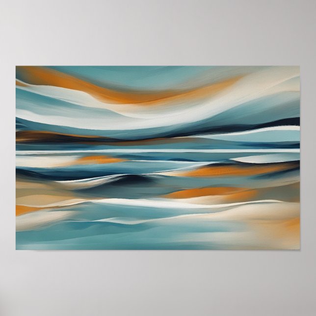 Poster Paysage maritime Abstrait Ocean Design 316 (Devant)