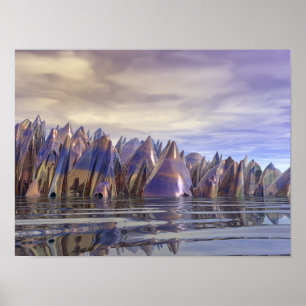 Poster Paysage métallique futuriste