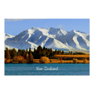 Poster Paysage montagneux de Nouvelle-Zélande