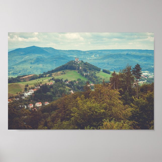 Poster Paysage montagneux romantique (Devant)