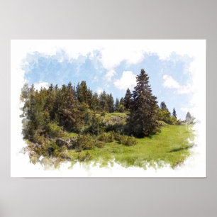 Poster Paysage naturel - Aquarelle