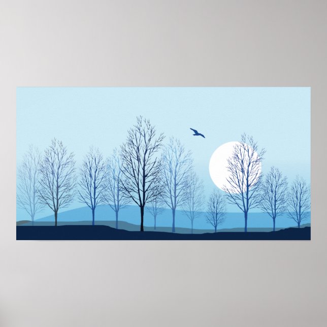 Poster Paysage naturel Blue Tint (Devant)