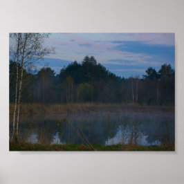 Poster Paysage naturel Paysage rural Paysage du lac Fog