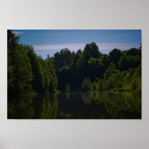Poster Paysage naturel Paysage rural Paysage Lac Réflexio