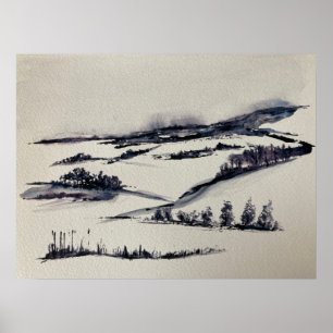 Poster Paysage neigeux