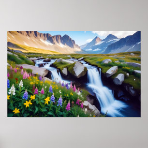 Poster Paysage panoramique Vallée de la prairie Nature Tr