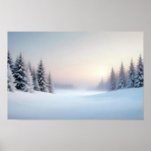 Poster Paysage pittoresque Hiver Nature Art Arrière - pla