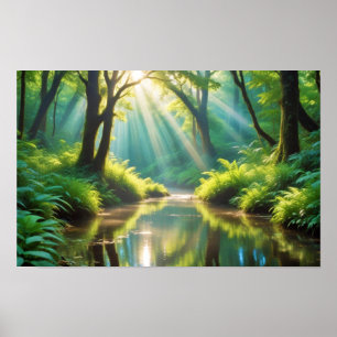 Poster Paysage pittoresque Rivière panoramique Nature Cal