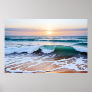 Poster Paysage Plage Sunset Sunset Dusk Calme Relax