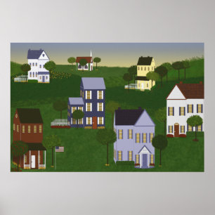 Poster Paysage primitif Americana