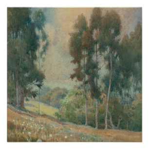 Poster Paysage printanier (1911) Paysage d'aquarelle serè