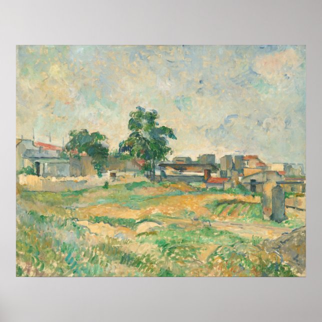 Poster Paysage proche de Paris - Paul Cézanne Art (Devant)