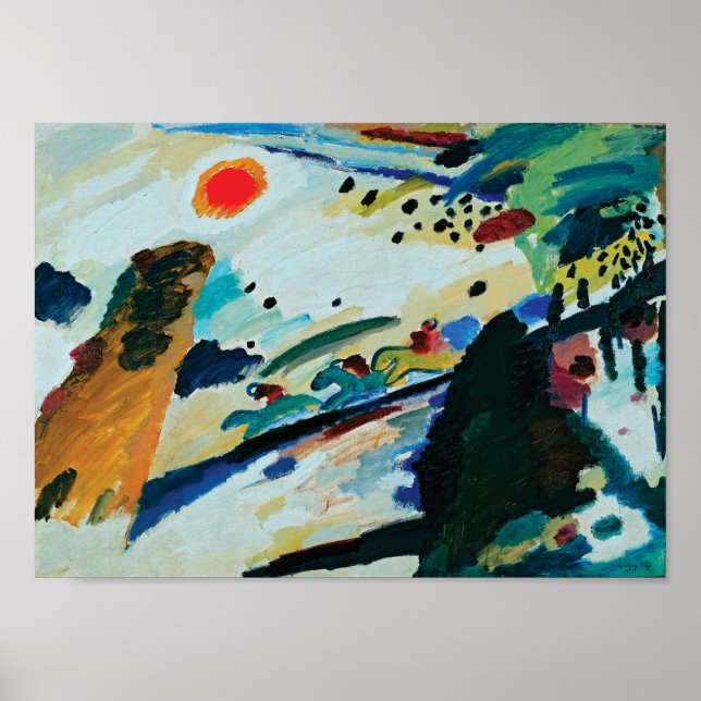 Poster Paysage romantique par Wassily Kandinsky (Devant)