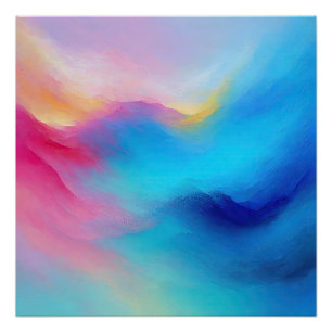 Poster Paysage rose et bleu "Shroudglen".