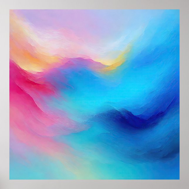 Poster Paysage rose et bleu "Shroudglen". (Devant)