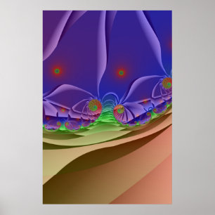 Poster Paysage roswellien   Arc-en-ciel Fractal Art