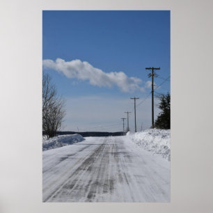 Poster Paysage routier d'hiver QC, Canada