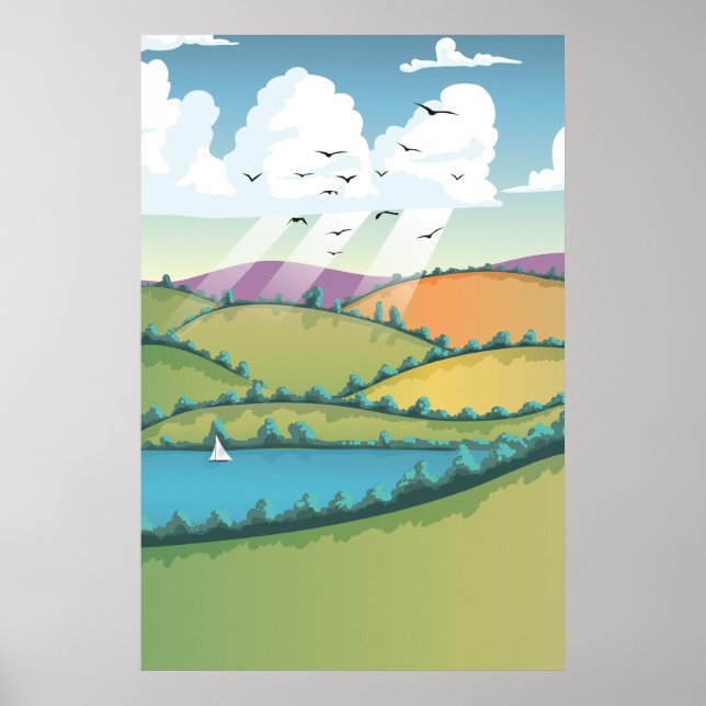 Poster Paysage rural. (Devant)