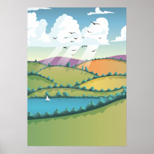 Poster Paysage rural.