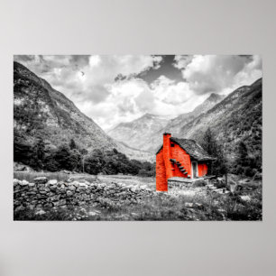 Poster Paysage rural Photographie noir et blanc