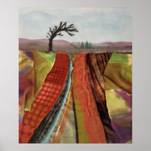 Poster Paysage rustique Art textile