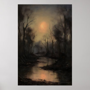 Poster Paysage Sombre de Forêt Morte, Académie Sombre