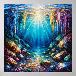 Poster Paysage sous-marin vibrant aux couleurs chatoyante