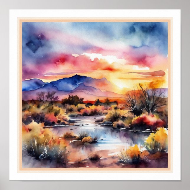 Poster Paysage Sunrise du sud-ouest du désert (Devant)