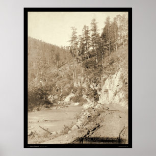 Poster Paysage sur Deadwood Road à Sturgis SD 1888