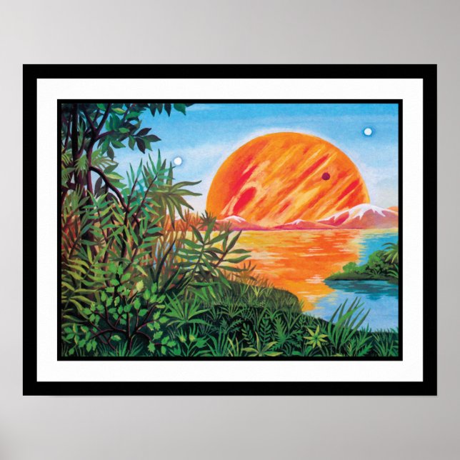 Poster Paysage sur Europa - Sci Fi Jupiter Moon Peinture (Devant)