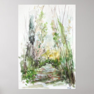 POSTER PAYSAGE TOSCANE DANS LE BROUILLON