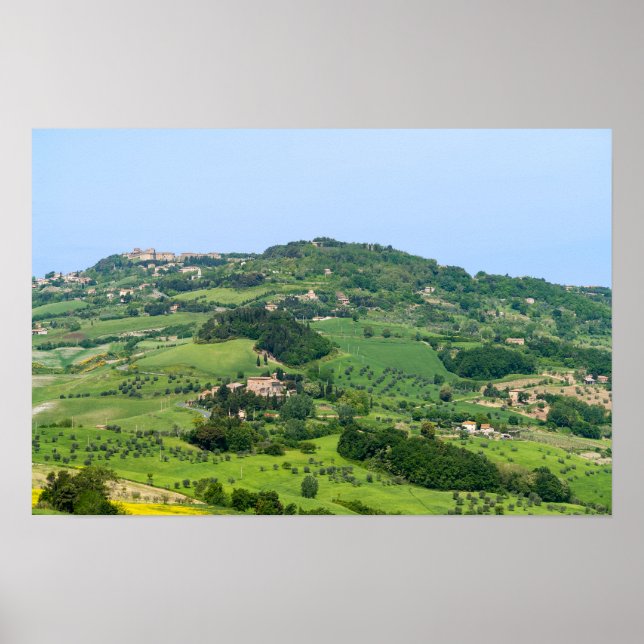 Poster Paysage typique de Toscane avec collines - Italie (Devant)