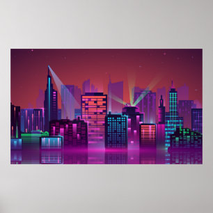 Poster Paysage urbain coloré et lumineux. illustration