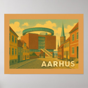 Poster Paysage urbain d'Aarhus Danemark
