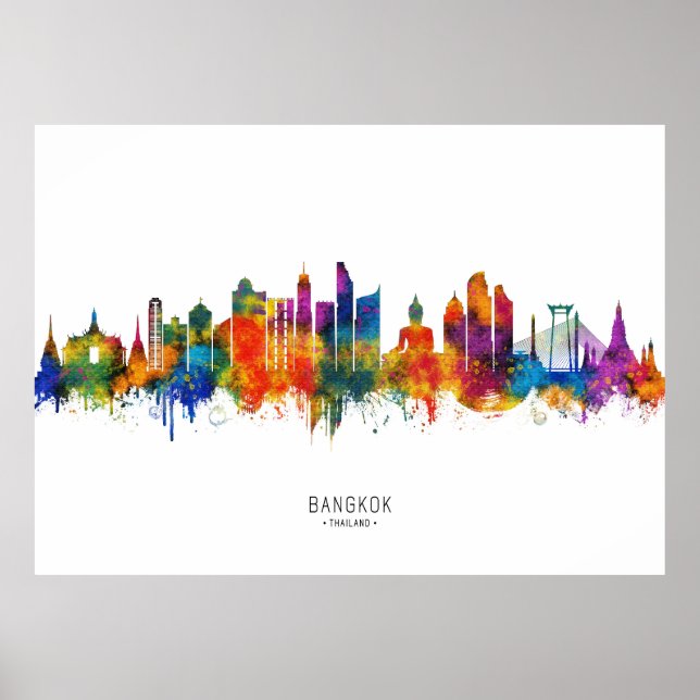 Poster Paysage urbain de Bangkok Thaïlande (Devant)