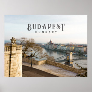 Poster Paysage urbain de Budapest Hongrie, photo de voyag