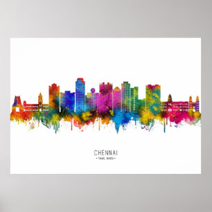 Poster Paysage urbain de Chennai Inde