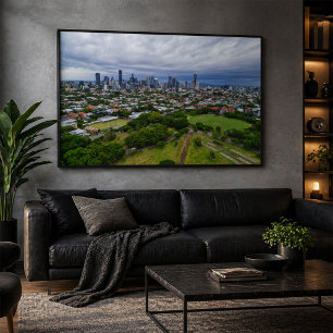 Poster Paysage urbain de la ville de Brisbane depuis le p