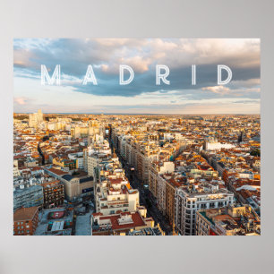 Poster Paysage urbain de Madrid Espagne Photo de voyage