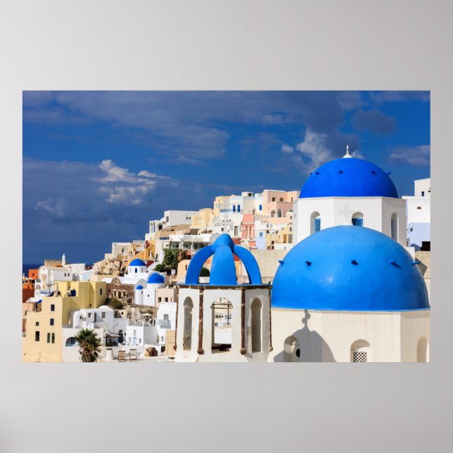 Poster Paysage urbain de Santorin, Grèce (Devant)