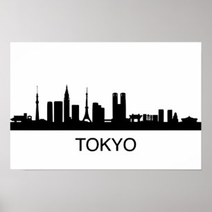 Poster Paysage urbain de Tokyo Japon - Skyline de Tokyo	