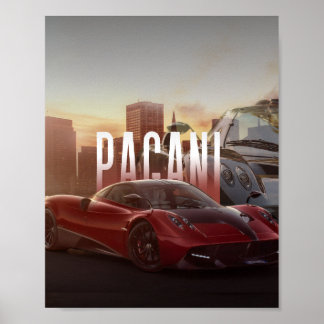 Poster Paysage urbain des supercars Pagani