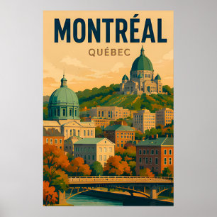 Poster Paysage urbain historique de Montréal Canada Voyag