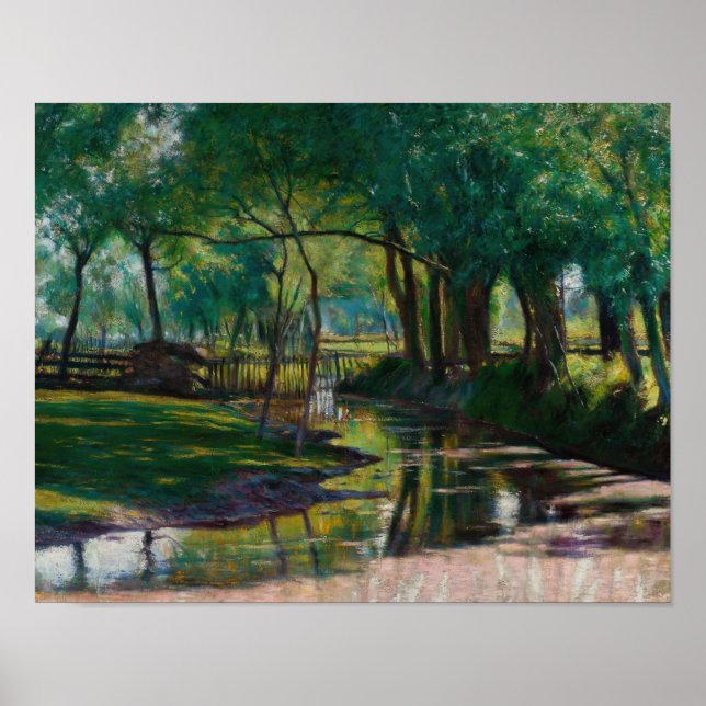 Poster Paysage vert avec un ruisseau (1891) Wladyslaw Pod (Devant)