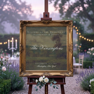 Poster Paysage Vintage Peinture Mariage Bienvenue