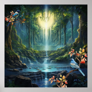 Poster Paysages des chutes d'eau itinérantes de notre mon